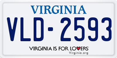 VA license plate VLD2593