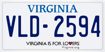 VA license plate VLD2594