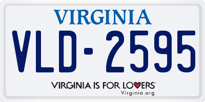 VA license plate VLD2595