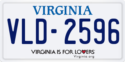 VA license plate VLD2596