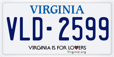 VA license plate VLD2599