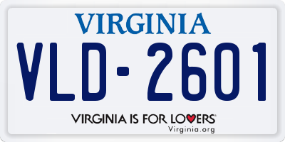 VA license plate VLD2601