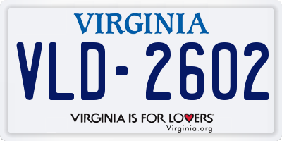 VA license plate VLD2602