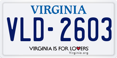 VA license plate VLD2603