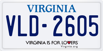 VA license plate VLD2605