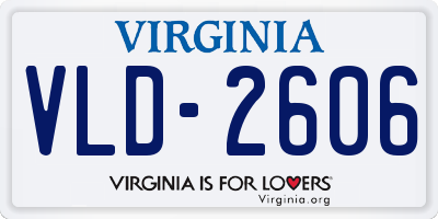 VA license plate VLD2606