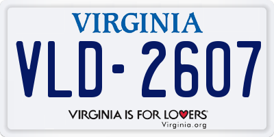 VA license plate VLD2607
