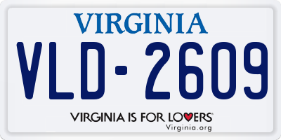 VA license plate VLD2609