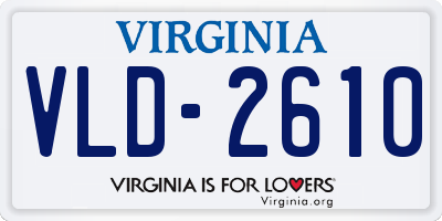 VA license plate VLD2610