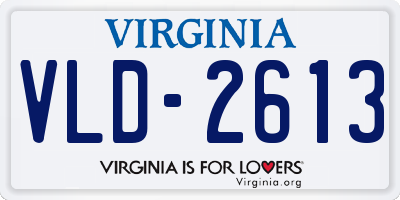 VA license plate VLD2613