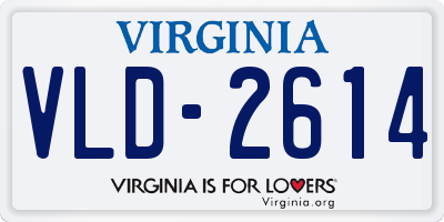 VA license plate VLD2614