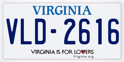 VA license plate VLD2616