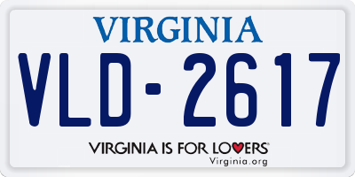 VA license plate VLD2617