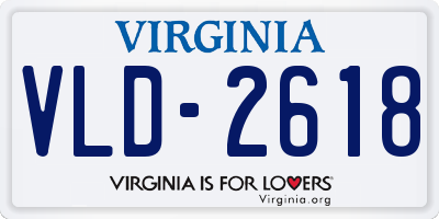 VA license plate VLD2618
