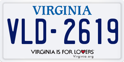 VA license plate VLD2619