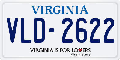 VA license plate VLD2622