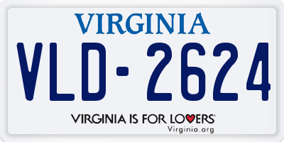 VA license plate VLD2624