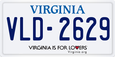 VA license plate VLD2629