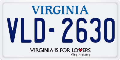 VA license plate VLD2630