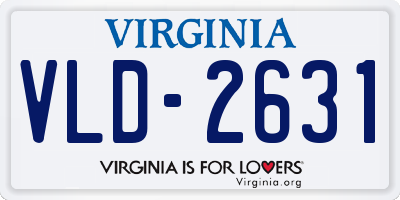 VA license plate VLD2631