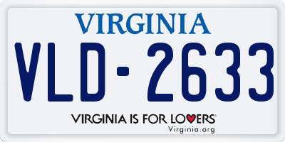 VA license plate VLD2633