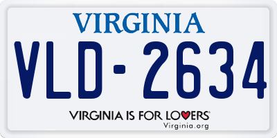 VA license plate VLD2634