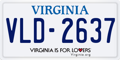 VA license plate VLD2637
