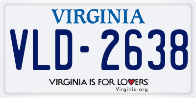 VA license plate VLD2638