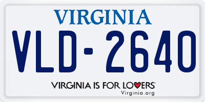 VA license plate VLD2640