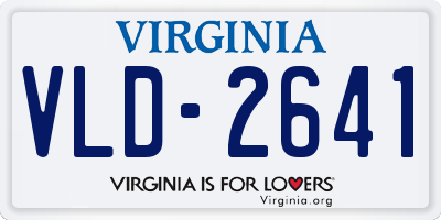 VA license plate VLD2641