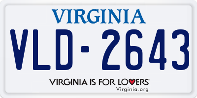 VA license plate VLD2643