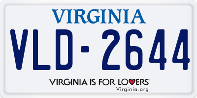VA license plate VLD2644