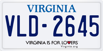 VA license plate VLD2645