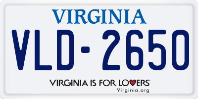 VA license plate VLD2650