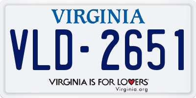 VA license plate VLD2651