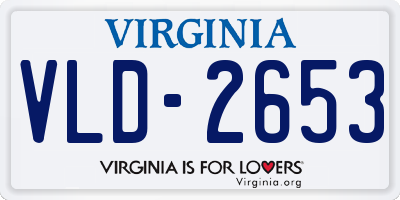 VA license plate VLD2653