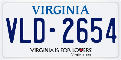 VA license plate VLD2654