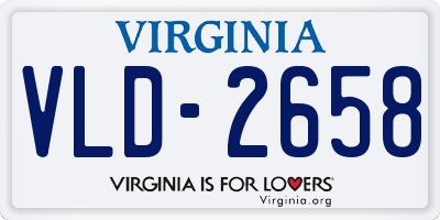 VA license plate VLD2658