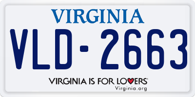 VA license plate VLD2663