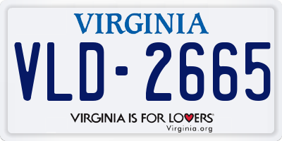 VA license plate VLD2665