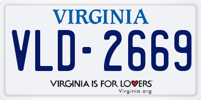 VA license plate VLD2669