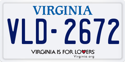 VA license plate VLD2672