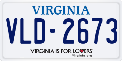 VA license plate VLD2673