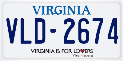 VA license plate VLD2674