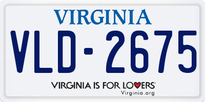 VA license plate VLD2675