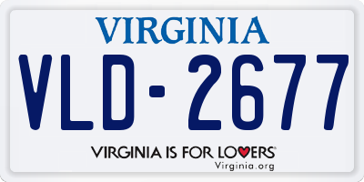 VA license plate VLD2677