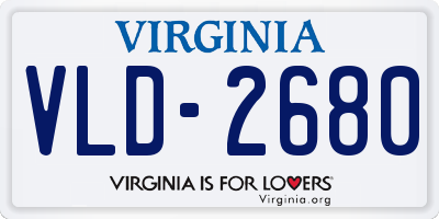 VA license plate VLD2680