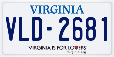 VA license plate VLD2681
