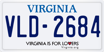 VA license plate VLD2684