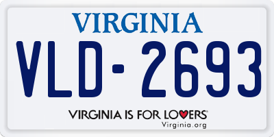 VA license plate VLD2693